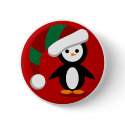 Holiday Penguin buttons by mycartoonartist Holiday Penguin buttons