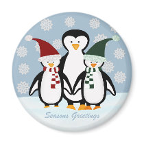 Holiday Penguin Family Magnet by HolidayFun Holiday Penguin Family Magnet