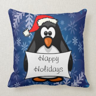 Holiday Penguin Throw Pillows