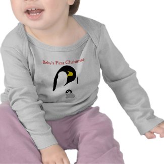 Holiday Penguins - Baby's First Christmas shirt
