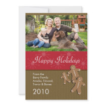 Holiday Photo Cards - Gingerbread Family Custom Invitations