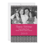 Holiday Photo Cards, Red with Black and White Invitation