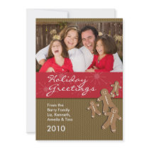 Holiday Photo Christmas Cards - Gingerbread Family Announcement