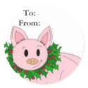 Holiday Piggy Gifttag stickers by seashell2 Holiday Piggy Gifttag stickers