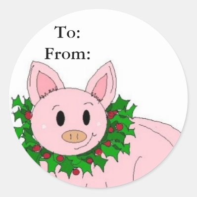 Holiday Piggy Gifttag Stickers