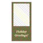 Holiday Poinsettia Pattern Customized Photo Card