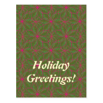 Holiday Poinsettia Pattern postcards