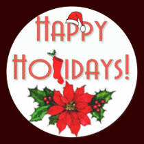 Holiday Poinsettia Stickers stickers