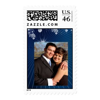 Holiday postage stamp photo template stamp