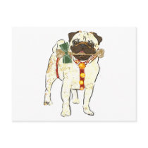 Holiday Pug postcards by evisionarts Holiday Pug postcards