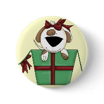 Holiday Puppy Button