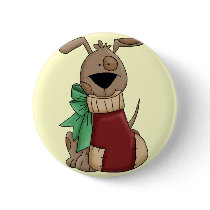 Holiday Puppy Button