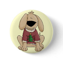 Holiday Puppy Button