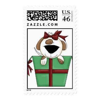 Holiday Puppy Postage stamp
