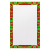 Holiday red green stationery paper