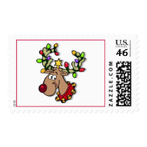 Holiday Reindeer Christmas Greeting Card Postage postage