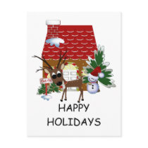 Holiday Reindeer Christmas Postcard