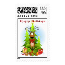 Holiday Reindeer in a Gift Box stamps