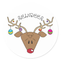 Holiday Reindeer Sticker