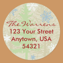 Holiday Return Address Label Template stickers