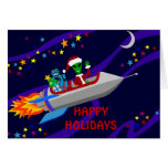 Holiday  Rocket Greeting Card