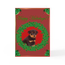 Holiday Rottweiler greeting card by ritmoboxer Holiday Rottweiler greeting card