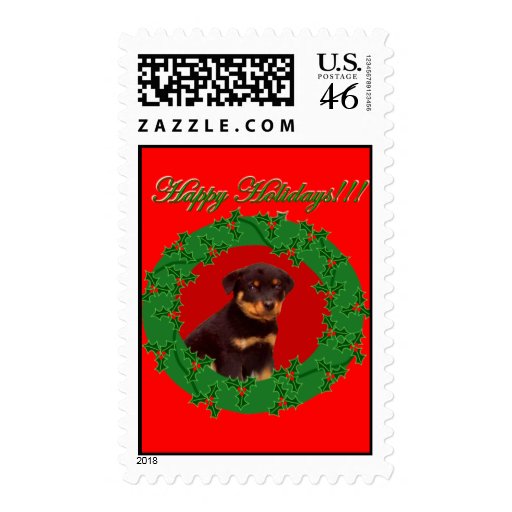 Holiday Rottweiler postage