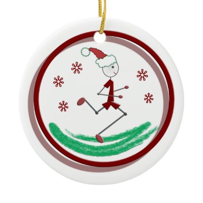 Holiday Runner Guy - front and back Ornaments