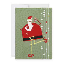 Holiday Santa Photo Announcement invitations