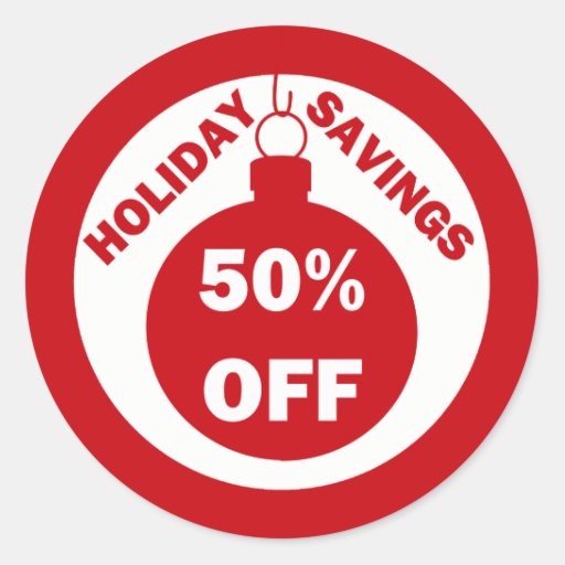 Holiday Savings 50 OFF Classic Round Sticker Zazzle