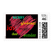Holiday Sayings Heart Christmas Postage Stamps by lillyarts Holiday Sayings Heart Christmas Postage Stamps