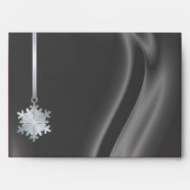 Holiday Silver Snowflake Silver 5x7 Envelope