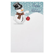Holiday Snow Man Stationery stationery