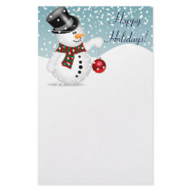 Holiday Snow Man Stationery by ForWorkaholics Holiday Snow Man Stationery