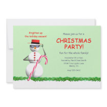 Holiday Snowman Christmas Party invitations