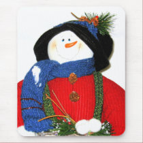 HOLIDAY SNOWMAN mousepads