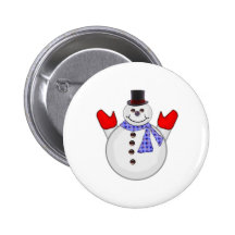 Holiday Snowman Pinback Buttons