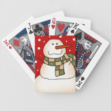 Holiday Snowman Poker Cards