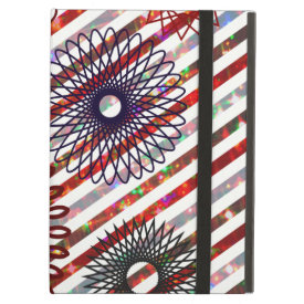 Holiday Stripes and Spirographs Sparkling Pattern iPad Covers