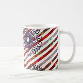 Holiday Stripes and Spirographs Sparkling Pattern Mugs