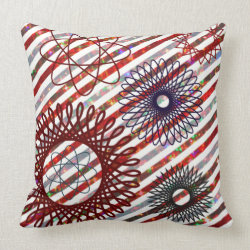 Holiday Stripes and Spirographs Sparkling Pattern Throw Pillows