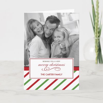 Holiday Stripes Christmas/ Holiday Photo Cards