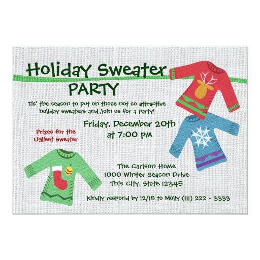 Holiday Sweater Party Personalized Announcements