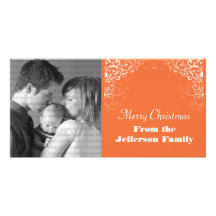 Holiday Swirls Photo Card, Orange