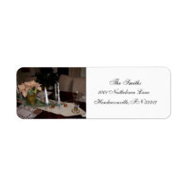 Holiday table setting return labels