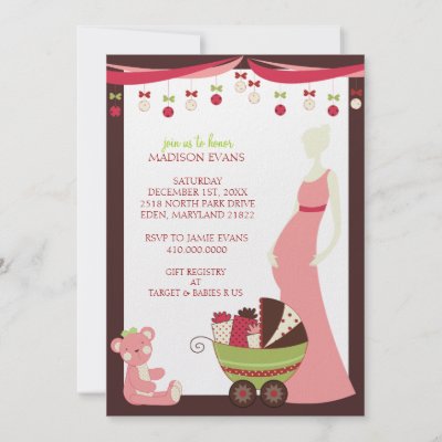 Girl Baby Shower Theme on Holiday Theme Baby Shower Invitations  Baby Girl  From Zazzle Com