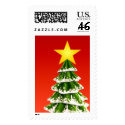 Holiday Tree Golden Star Custom Postage postage