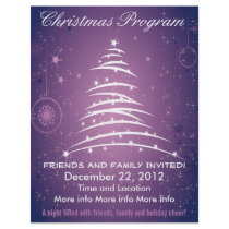 Holiday Tree Purple Christmas Program Flyer