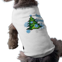 Holiday Tree with Snowflakes pet clothing by naturetees Holiday Tree with Snowflakes pet clothing