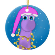 Holiday Violet Dinosaur Ornament